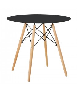 Τραπέζι ArteLibre RAPTOR Μαύρο MDF/Ξύλο Φ80x74cm