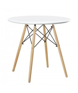 Τραπέζι ArteLibre RAPTOR Λευκό MDF/Ξύλο Φ80x74cm