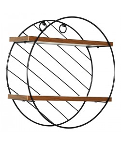 Ράφι Τοίχου ArteLibre SARNO Μαύρο/Καφέ MDF/Μέταλλο Φ30x11cm