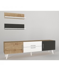 Σύνθετο ArteLibre OREGON Sapphire/Ανθρακί/Μπεζ Μοριοσανίδα 160x32x45cm