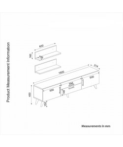 Σύνθετο ArteLibre OREGON Sapphire/Ανθρακί/Μπεζ Μοριοσανίδα 160x32x45cm