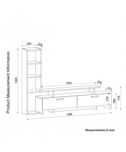 Σύνθετο ArteLibre KENTUCKY Sapphire/Λευκό Μοριοσανίδα 168x30x120cm