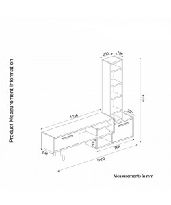 Σύνθετο ArteLibre NEVADA Cordoba/Ανθρακί Μοριοσανίδα 167x29.8x133.5cm