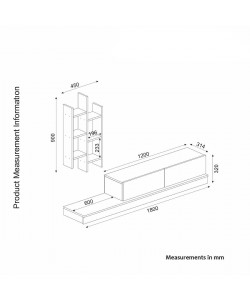 Σύνθετο ArteLibre ILLINOIS Λευκό/Sapphire Μοριοσανίδα 180x29.5x30.8cm