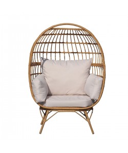 Πολυθρόνα Κήπου ArteLibre DAVEY Φυσικό Μέταλλο/Rattan 98x67x145cm