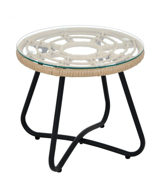 Τραπέζι Κήπου ArteLibre HOWARD Φυσικό/Μαύρο Μέταλλο/Rattan Φ45x40cm Τραπέζι Κήπου ArteLibre HOWARD Φυσικό/Μαύρο Μέταλλο/Rattan Φ45x40cm