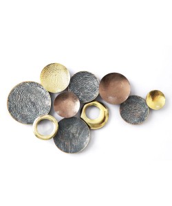 Διακοσμητικό Τοίχου ArteLibre Κύκλοι Μέταλλο 79.5x44x6cm Διακοσμητικό Τοίχου ArteLibre Κύκλοι Μέταλλο 79.5x44x6cm