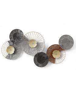 Διακοσμητικό Τοίχου ArteLibre Κύκλοι Μέταλλο 89x43x6cm Διακοσμητικό Τοίχου ArteLibre Κύκλοι Μέταλλο 89x43x6cm