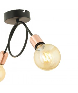 Φωτιστικό Κρεμαστό ArteLibre ZEYR Δίφωτο Μαύρο/Μπρονζέ Μέταλλο 45x30cm