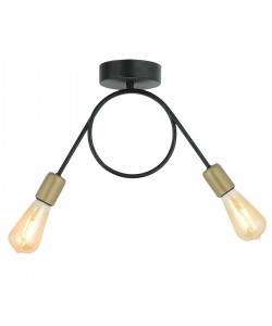 Φωτιστικό Κρεμαστό ArteLibre ZEYR Δίφωτο Αντικέ/Μαύρο Μέταλλο 45x30cm