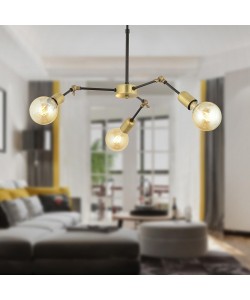 Φωτιστικό Κρεμαστό ArteLibre ISKE Τρίφωτο Αντικέ Μέταλλο 50x50cm