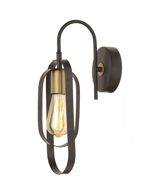 Φωτιστικό Τοίχου ArteLibre KOZ Μαύρο Μέταλλο 13x42cm