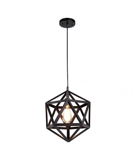 Φωτιστικό Κρεμαστό ArteLibre GEO Μαύρο Μέταλλο 37x100cm