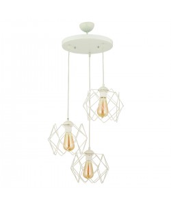 Φωτιστικό Κρεμαστό ArteLibre MOK Τρίφωτο Λευκό Μέταλλο 50x78cm