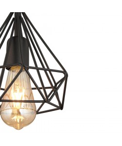 Φωτιστικό Κρεμαστό ArteLibre BIE Μαύρο Μέταλλο 14x80cm