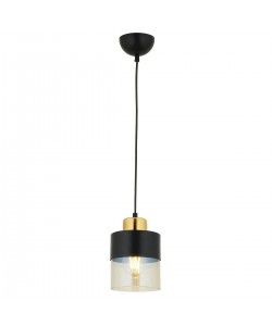 Φωτιστικό Κρεμαστό ArteLibre BOR Μαύρο Μέταλλο/Γυαλί 12x75cm