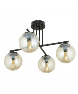 Φωτιστικό Κρεμαστό ArteLibre MAL Πολύφωτο Μαύρο Μέταλλο/Γυαλί 76x36cm