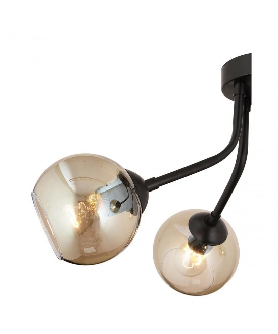 Φωτιστικό Κρεμαστό ArteLibre DAV Πολύφωτο Μαύρο Μέταλλο/Γυαλί 66x32cm