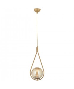 Φωτιστικό Κρεμαστό ArteLibre MIRZ Αντικέ/Μελί Μέταλλο/Γυαλί 20x101cm