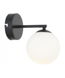Φωτιστικό Τοίχου ArteLibre ELV Μαύρο/Λευκό Μέταλλο/Γυαλί 15x17cm