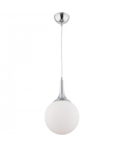 Φωτιστικό Κρεμαστό ArteLibre DAM Ασημί/Λευκό Μέταλλο/Γυαλί 15x70cm