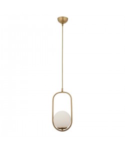 Φωτιστικό Κρεμαστό ArteLibre LORN Αντικέ/Λευκό Μέταλλο/Γυαλί 17x100cm