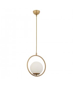 Φωτιστικό Κρεμαστό ArteLibre LUI Αντικέ/Λευκό Μέταλλο/Γυαλί 25x100cm