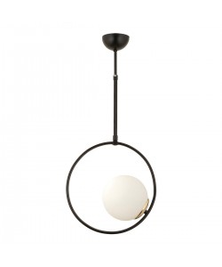 Φωτιστικό Κρεμαστό ArteLibre ER Μαύρο/Λευκό Μέταλλο/Γυαλί 30x70cm