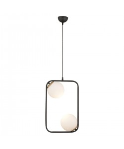 Φωτιστικό Κρεμαστό ArteLibre GAL Μαύρο/Λευκό Μέταλλο/Γυαλί 40x90cm