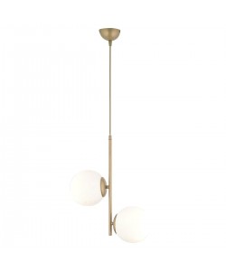 Φωτιστικό Κρεμαστό ArteLibre MALI Αντικέ/Λευκό Μέταλλο/Γυαλί 35x60cm