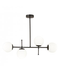 Φωτιστικό Κρεμαστό ArteLibre GUN Πολύφωτο Μαύρο/Λευκό Μέταλλο/Γυαλί 85x67cm