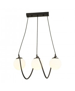 Φωτιστικό Κρεμαστό ArteLibre JAR Τρίφωτο Μαύρο/Λευκό Μέταλλο/Γυαλί 60x85cm Φωτιστικό Κρεμαστό ArteLibre JAR Τρίφωτο Μαύρο/Λευκό Μέταλλο/Γυαλί 60x85cm