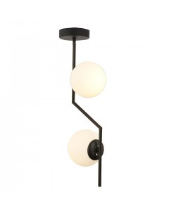 Φωτιστικό Κρεμαστό ArteLibre DEU Μαύρο/Λευκό Μέταλλο/Γυαλί 25x90cm