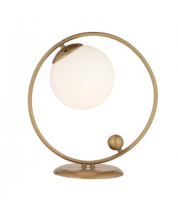 Φωτιστικό Επιτραπέζιο ArteLibre TES Αντικέ/Λευκό Μέταλλο/Γυαλί 40x45cm