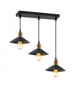 Φωτιστικό Κρεμαστό ArteLibre GON Τρίφωτο Μαύρο Πλαστικό Φ75x65cm