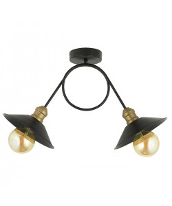 Φωτιστικό Κρεμαστό ArteLibre DOM Δίφωτο Μαύρο Μέταλλο 22x41cm