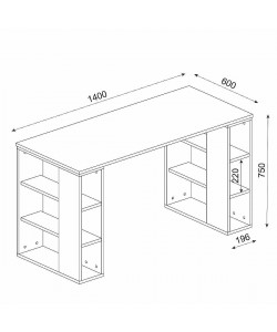 Γραφείο ArteLibre WIMSEY Λευκό/Sapphire Μοριοσανίδα/Μελαμίνη 140x60x74cm