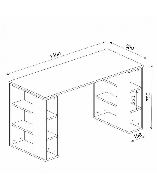 Γραφείο ArteLibre WIMSEY Λευκό/Sapphire Μοριοσανίδα/Μελαμίνη 140x60x74cm