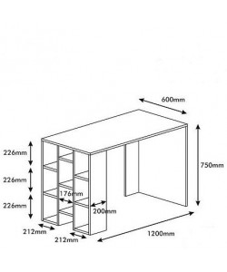 Γραφείο ArteLibre Spetses Λευκό/Καρυδιά 120x60x75cm