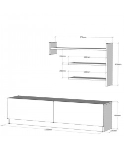 Σύνθετο ArteLibre ALPHA Λευκό 160x32x40cm
