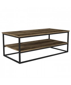 Τραπεζάκι Σαλονιού ArteLibre MYKONOS Σκούρο Καφέ/Μαύρο Μοριοσανίδα/Μελαμίνη/Μέταλλο 120x60x43cm