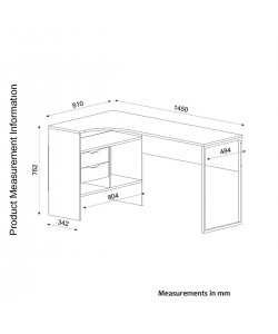 Γραφείο ArteLibre LOLA Φυσικό/Μαύρο 145x81x76cm