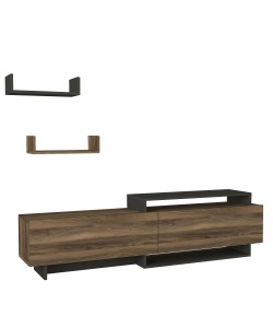 Σύνθετο ArteLibre WENDY Καρυδί/Ανθρακί 180x31.4x48.6cm