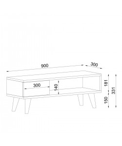 Έπιπλο Τηλεόρασης ArteLibre TELENDOS Φυσικό Μοριοσανίδα/Μελαμίνη 90x30x33cm