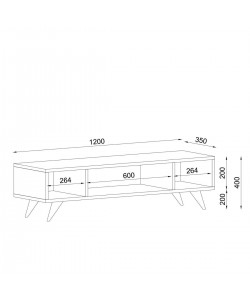 Έπιπλο Τηλεόρασης ArteLibre SAMOS Cordoba Μοριοσανίδα/Μελαμίνη 120x35x40cm