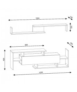 Σύνθετο Τηλεόρασης ArteLibre DREAM Μαύρο Μοριοσανίδα/Μελαμίνη 154x25x170cm
