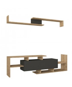 Σύνθετο Τηλεόρασης ArteLibre DREAM Φυσικό/Ανθρακί Μοριοσανίδα/Μελαμίνη 154x25x170cm