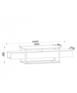 Έπιπλο Τηλεόρασης ArteLibre LEVITHA Μαύρο Μοριοσανίδα/Μελαμίνη 160x50x46cm