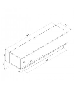Έπιπλο Τηλεόρασης ArteLibre ALFEN Ανθρακί Μοριοσανίδα/Μελαμίνη 120x35x38cm