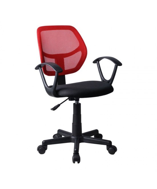 Καρέκλα Γραφείου ArteLibre ΑΥΡΑ Κόκκινο/Μαύρο Mesh 51x50x79-91cm